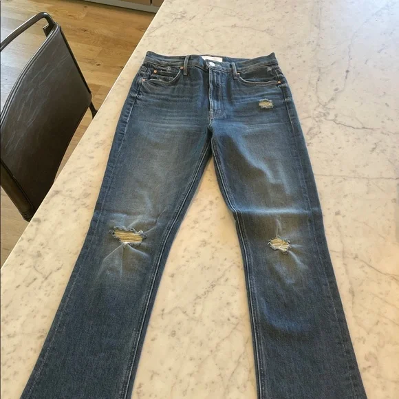 Mother The High Waisted Runaway Slice Heel Jean size 28 worn twice